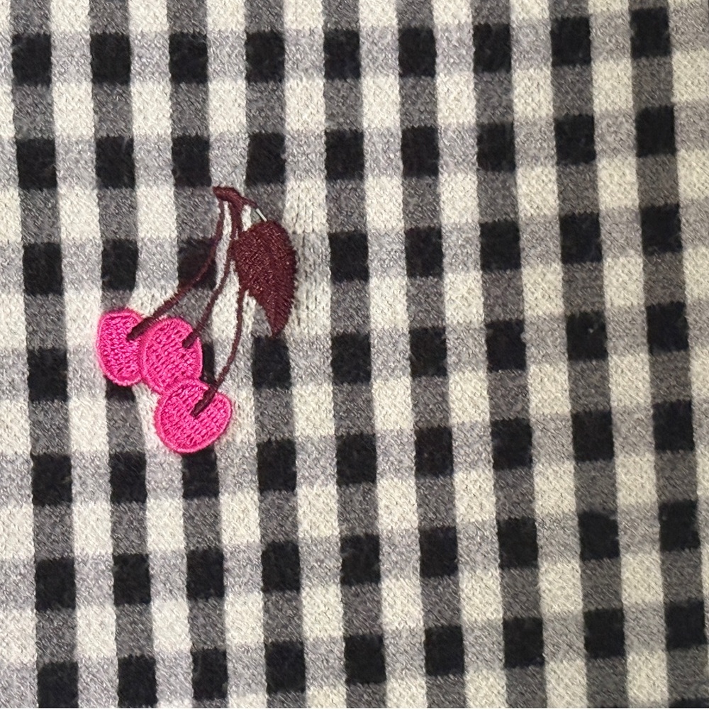 Maeve Anthropologie Sweater Vest Women’s Gingham Embroidered Cherries Large - Picture 12 of 14